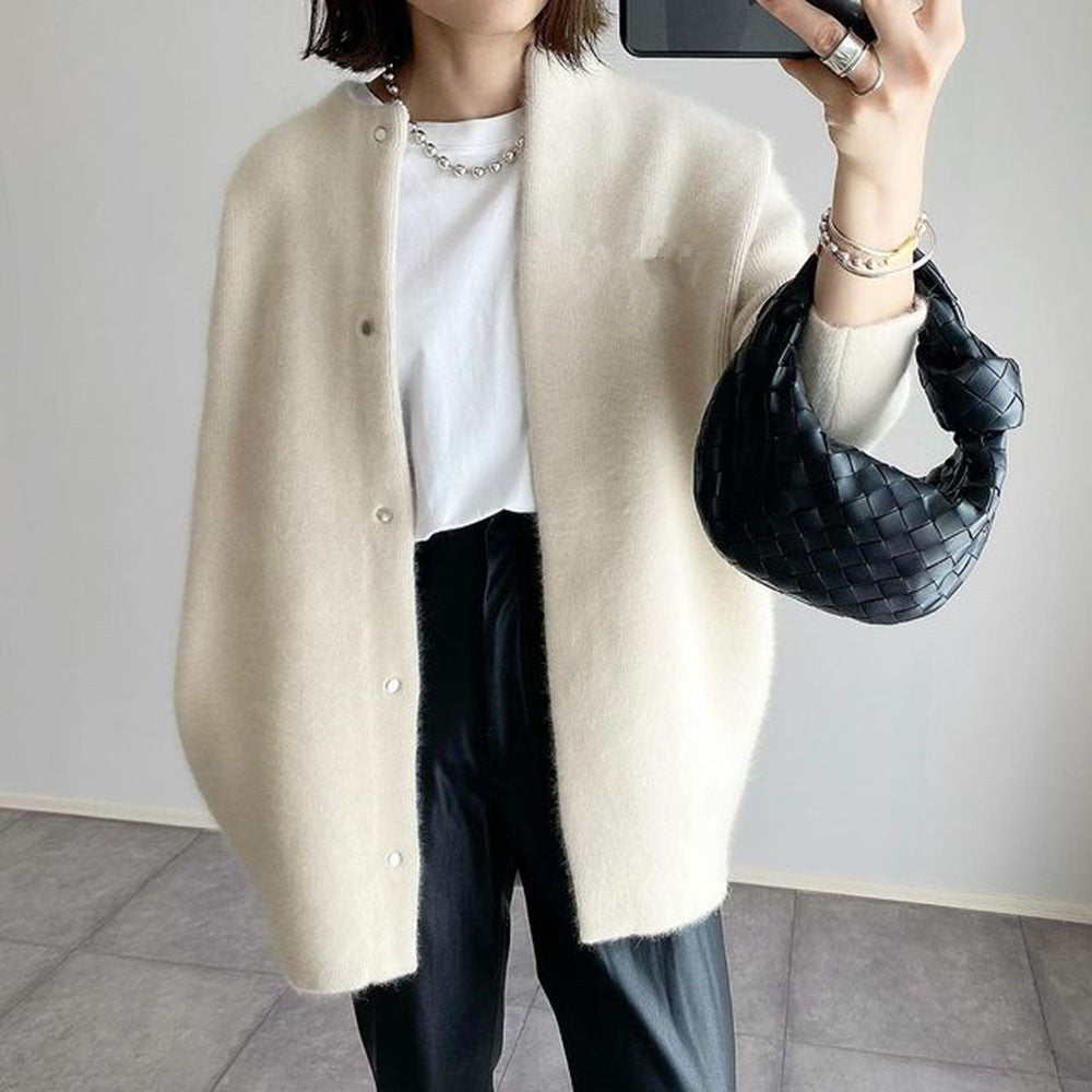 Elegante cashmere damescardigan met fluffy mouwen – Elise