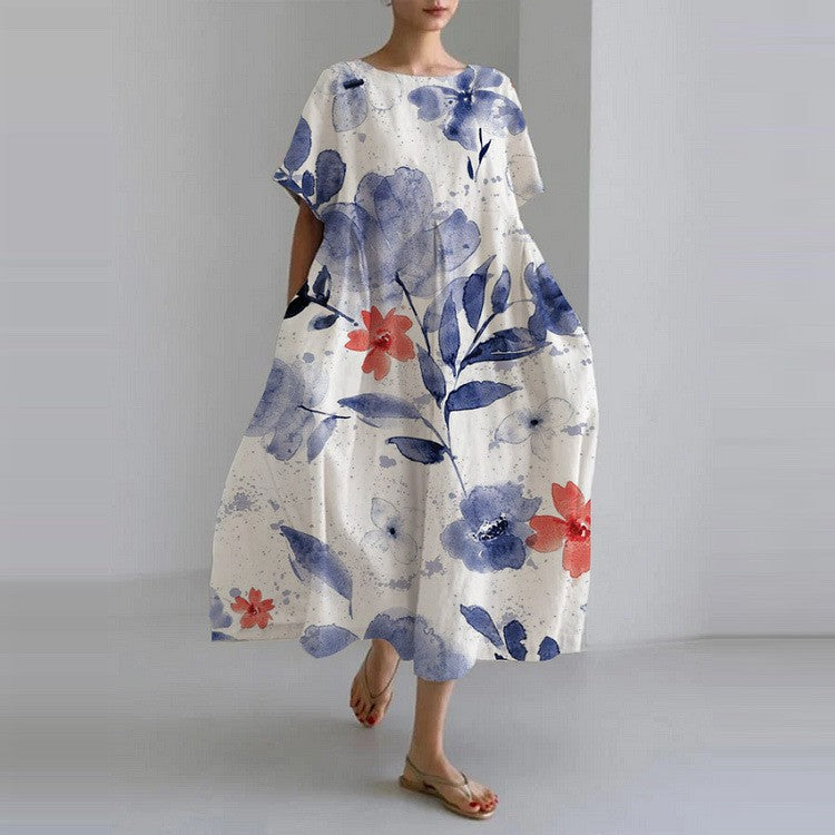 Maxi Jurk Elegant Bloemenprint Tijdloos Design – Noëlle