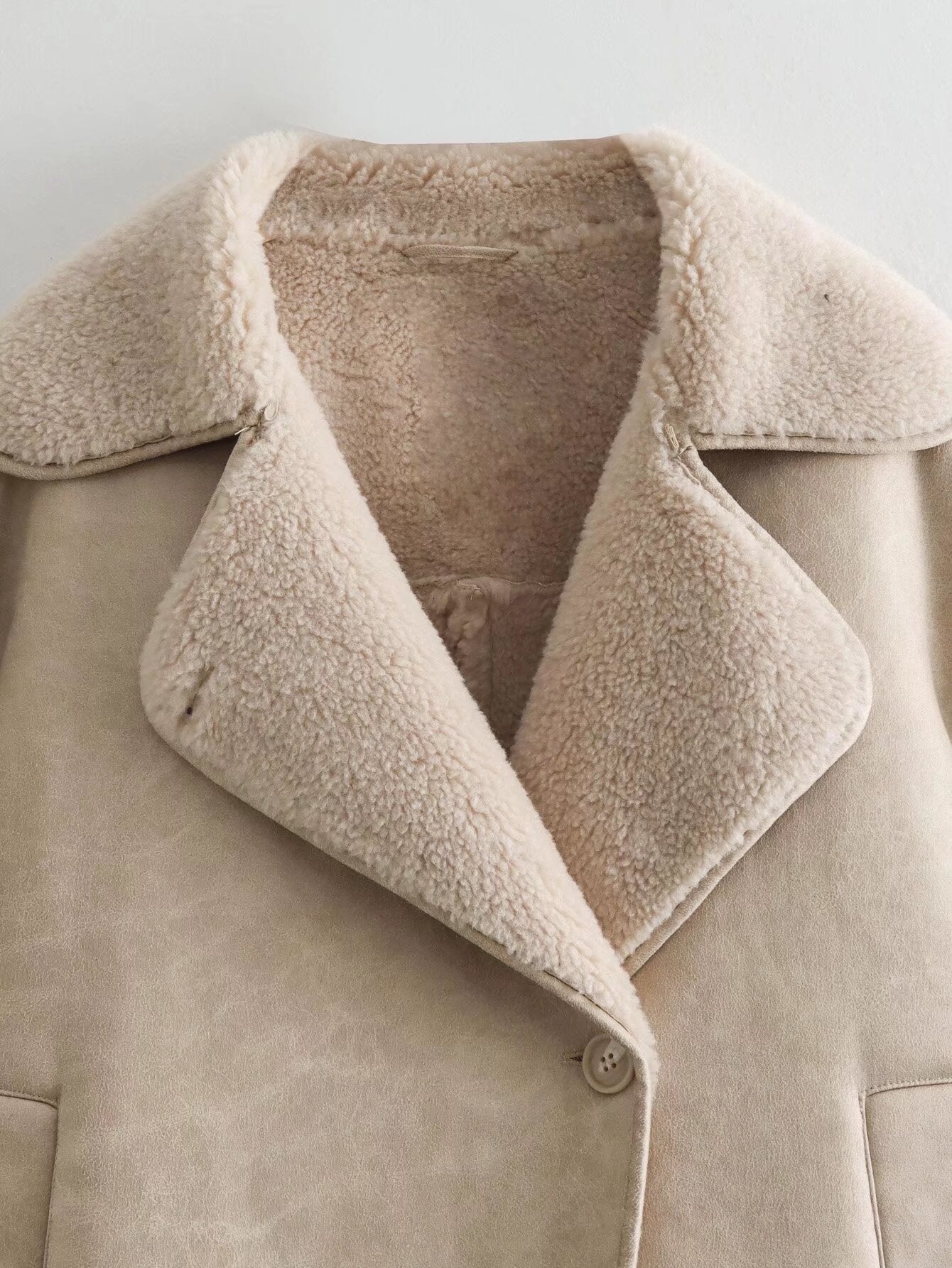 Suède Look Winterjas voor Dames met Fleece Voering – Marvella