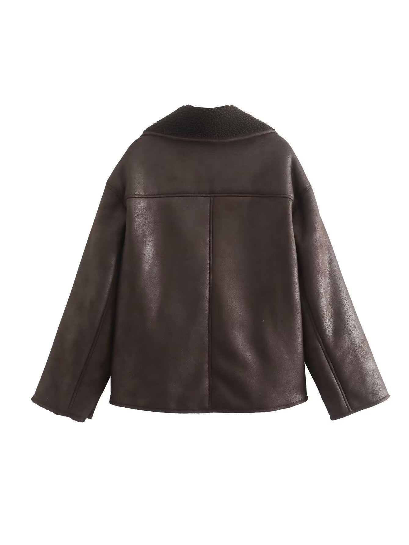 Suède Look Winterjas voor Dames met Fleece Voering – Marvella