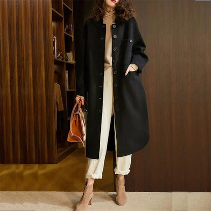 Lange kasjmier trenchcoat met elegante pasvorm – Celeste