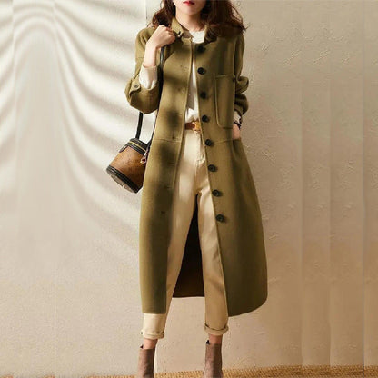 Lange kasjmier trenchcoat met elegante pasvorm – Celeste