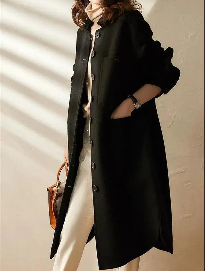 Lange kasjmier trenchcoat met elegante pasvorm – Celeste