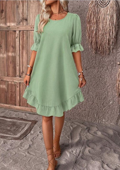 Elegante Midi Jurk met Buikomslag – Elise
