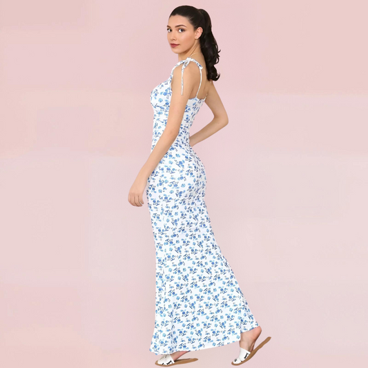 Maxi jurk bloemenprint elegant stretch dames – Julia
