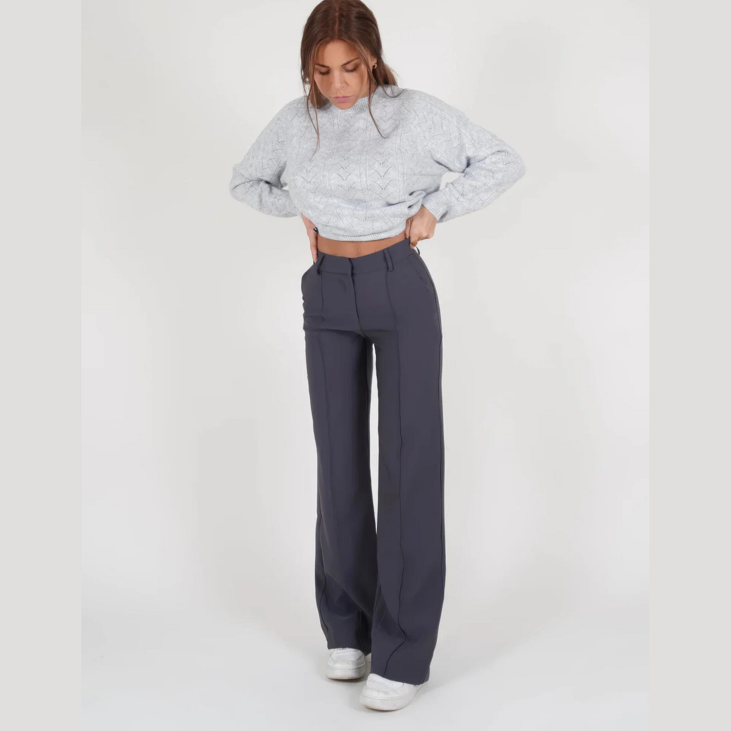 Wijde damespantalon met hoge taille en comfort fit – Luna