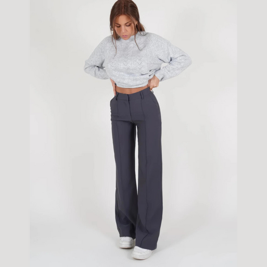 Wijde damespantalon met hoge taille en comfort fit – Luna
