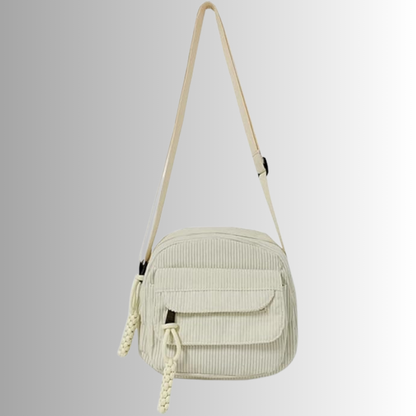 Corduroy crossbody tas voor dames met vakken – Luniva