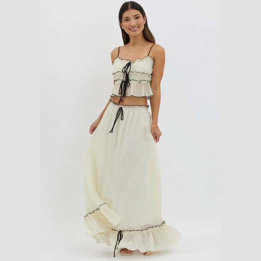 Tweedelige zomer set maxi rok en crop top – Amaya
