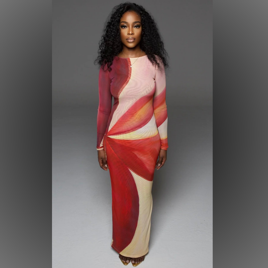 Maxi jurk met bloemenprint en elegante pasvorm – Sofia
