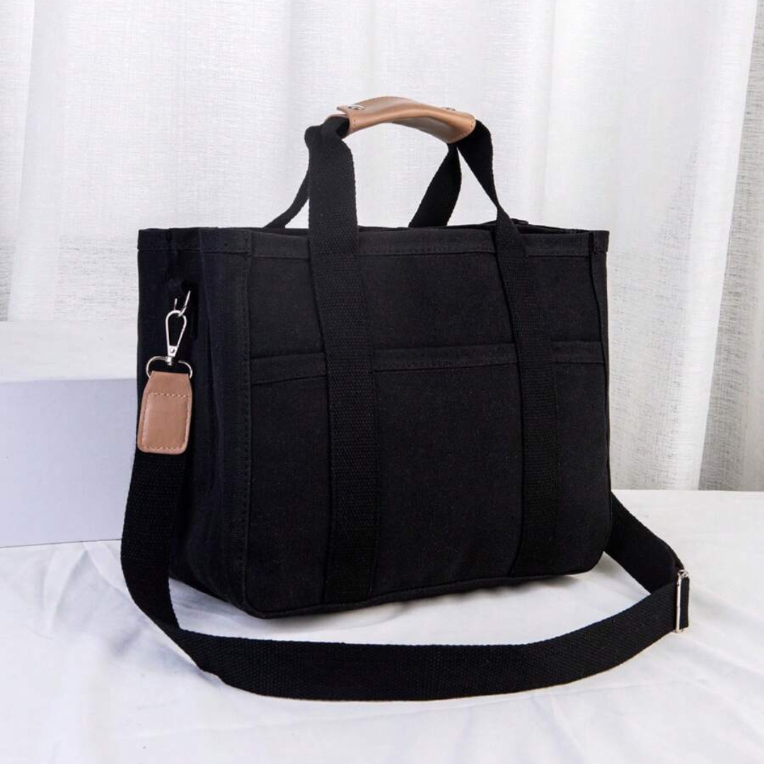 Canvas shopper tas voor dames met ruimte – Solari