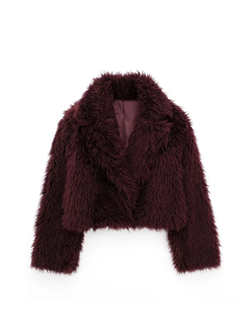 Warme fuzzy nepleren jas voor dames – Isabelle