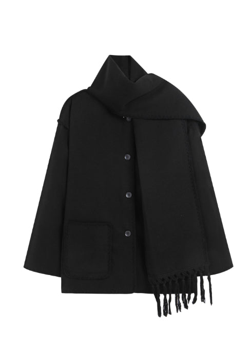 Warme Herfst-Winterjas met Afneembare Sjaal – Emma