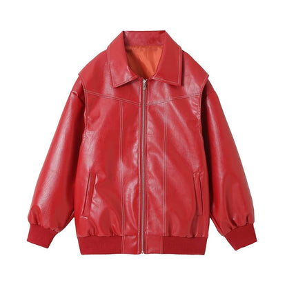 Synthetisch leren bomberjack voor dames – Sophia
