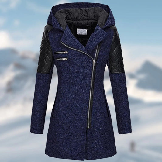 Lange winterjas met capuchon voor dames – Sophie