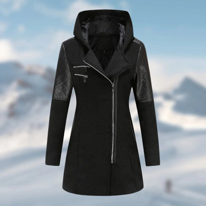 Lange winterjas met capuchon voor dames – Sophie