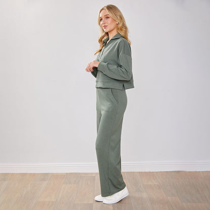 Luxe dames tracksuit met wijde pijpen – Elin