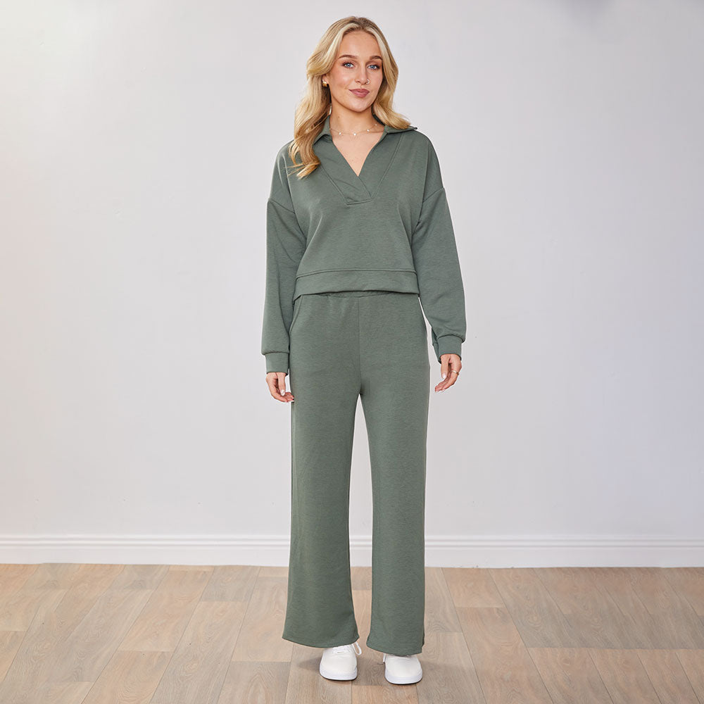 Luxe dames tracksuit met wijde pijpen – Elin
