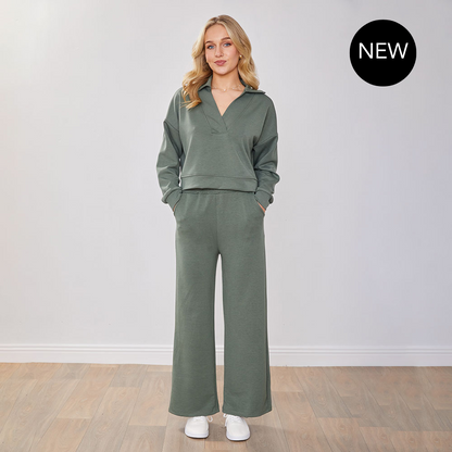 Luxe dames tracksuit met wijde pijpen – Elin