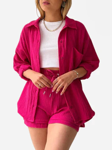 Zomerse dames loungewear set van katoen en comfort – Soline