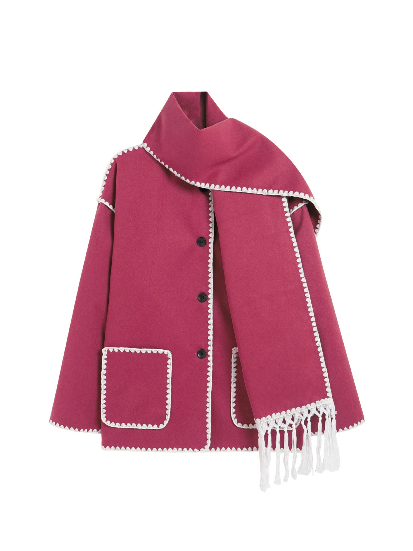 Warme Herfst-Winterjas met Afneembare Sjaal – Emma