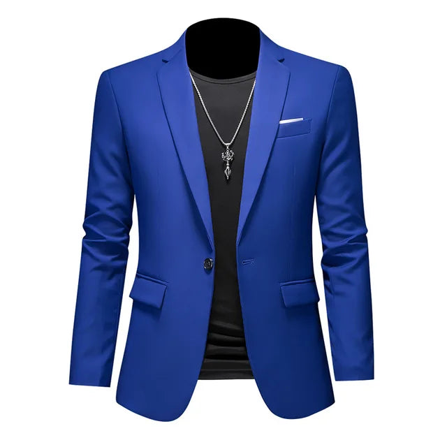 Heren Blazer Slim Fit Eén Knoop Formele Kleding – Milan