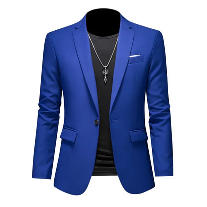 Heren Blazer Slim Fit Eén Knoop Formele Kleding – Milan