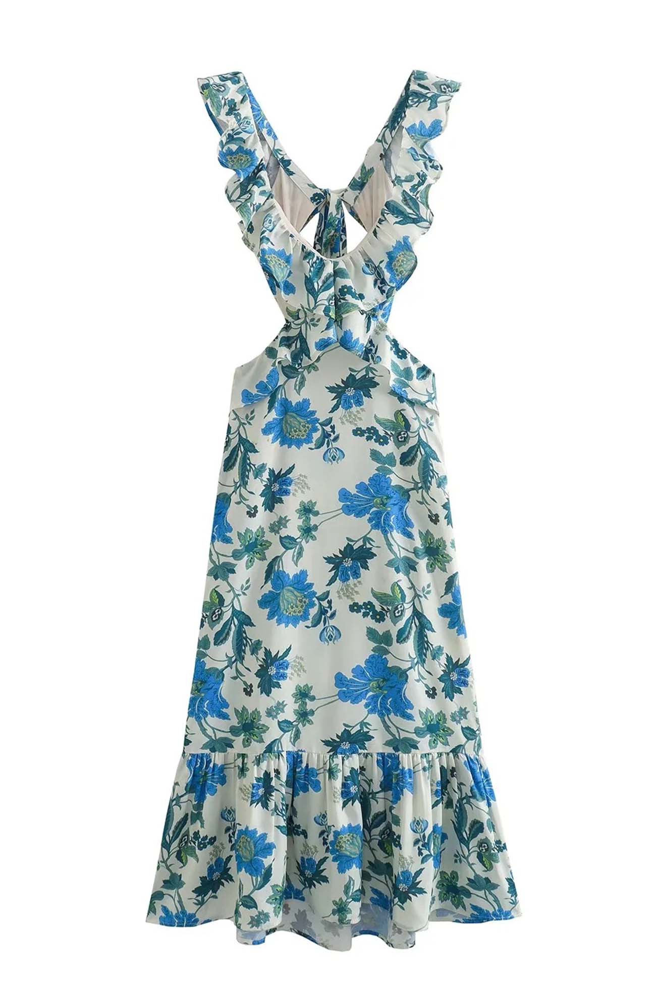 Bloemenjurk met ruffles voor dames in romantische stijl – Alira