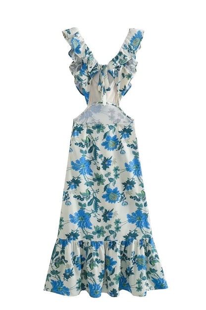 Bloemenjurk met ruffles voor dames in romantische stijl – Alira