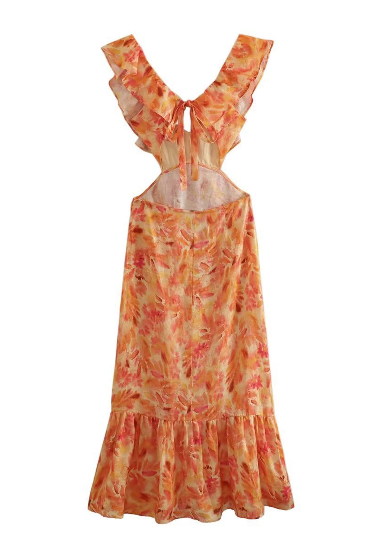 Bloemenjurk met ruffles voor dames in romantische stijl – Alira