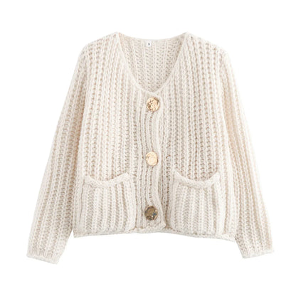 Elegant Herfstvest met Gouden Details voor Dames - Isabella