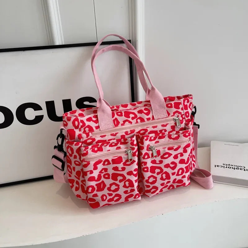 Leopard print tote bag met rits voor dames – Kalira