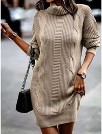 Gebreide sweaterjurk warm stijlvol met col – Evelien