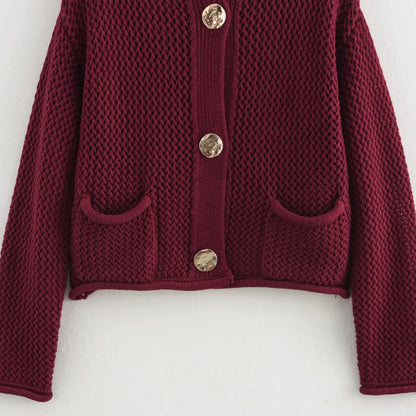 Elegant Herfstvest met Gouden Details voor Dames - Isabella