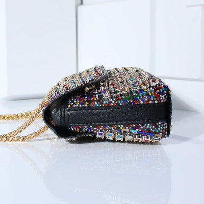 Strass avondtas met gouden ketting voor dames – Nirelle
