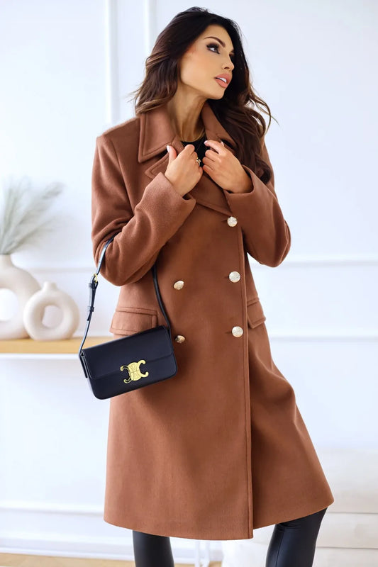 Geruite getextureerde winterjas voor dames – Isabella