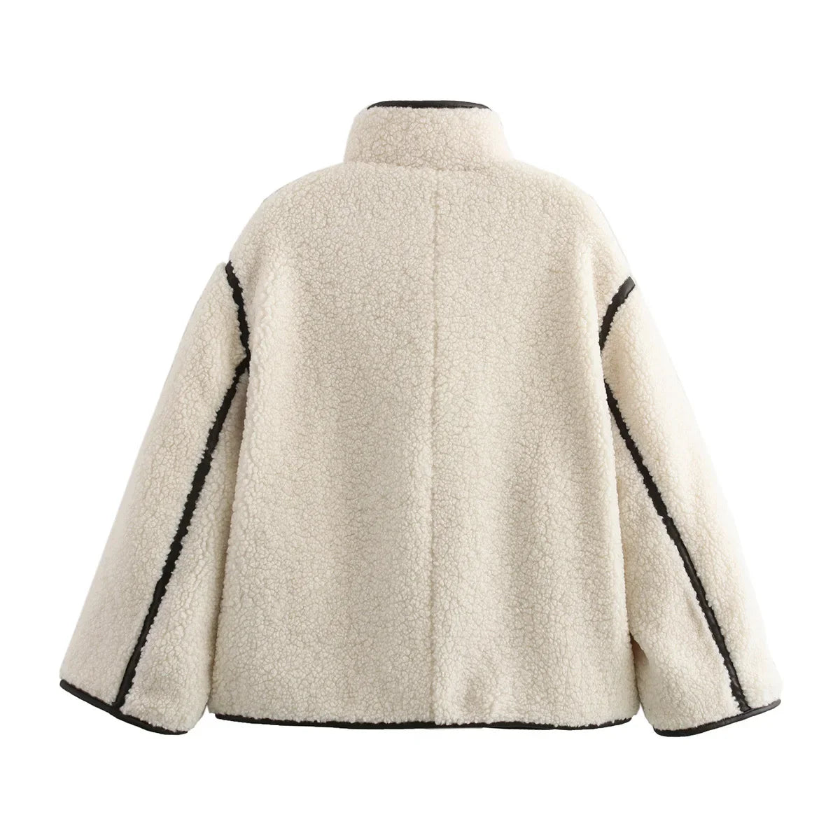 Sherpa Winterjas voor Dames met Contrasterende Biezen – Livora