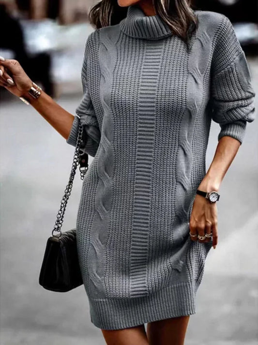 Gebreide sweaterjurk warm stijlvol met col – Evelien