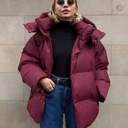Elegante puffy winterjas met waterafstotend materiaal – Aura