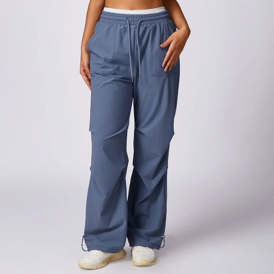 Vrijetijdsbroek met elastische tailleband en zakken voor dames – Donna