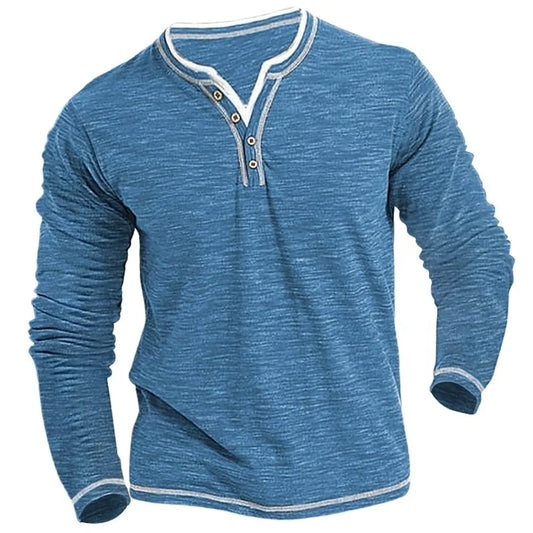 Stijlvolle heren V-hals longsleeve voor lente - Roveno