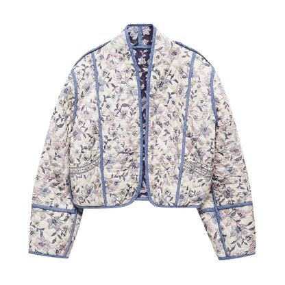Reversible Gewatteerd Damesjack met Bloemenprint – Léonie