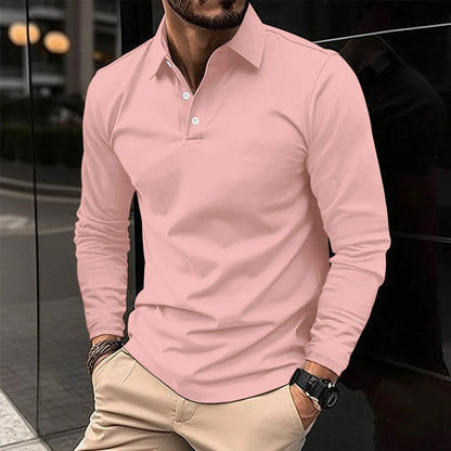 Heren Slim Fit Longsleeve Shirt Ademend Comfort – Maxaro