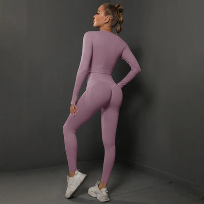 Naadloos Sportset voor Dames met Crop Top en Legging – Revina