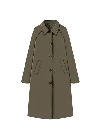 Licht oversized trenchcoat met voering en knopen – Danora