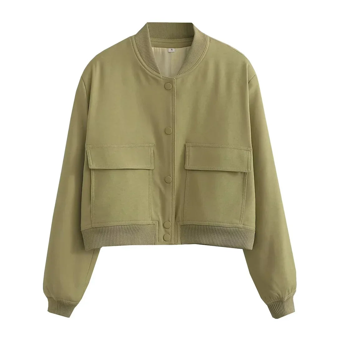Cropped bomberjack met zakken en drukknopen – Noriva