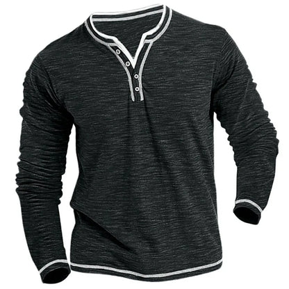 Stijlvolle heren V-hals longsleeve voor lente - Roveno