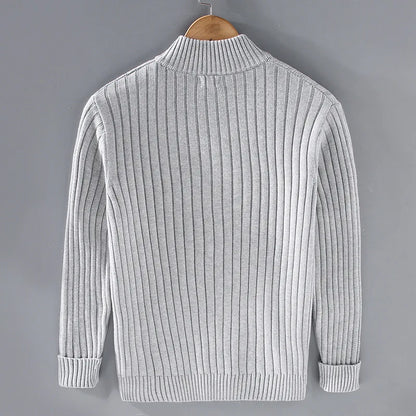 Zip-Up Trui Geribbeld Comfortabel en Stijlvol – Noor