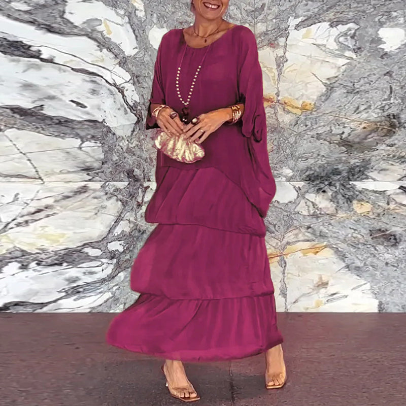 Luchtige Gelaagde Chiffon Jurk voor Elegante Stijl – Venisa