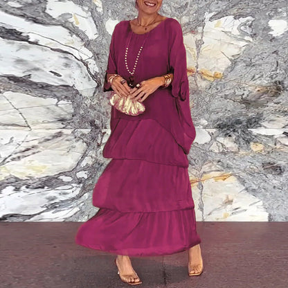 Luchtige Gelaagde Chiffon Jurk voor Elegante Stijl – Venisa